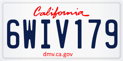 CA license plate 6WIV179