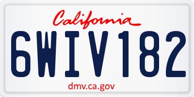 CA license plate 6WIV182