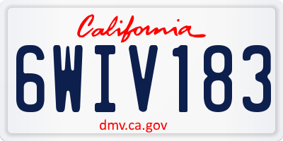 CA license plate 6WIV183