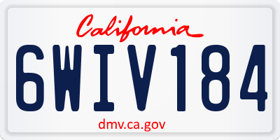 CA license plate 6WIV184