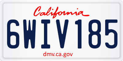 CA license plate 6WIV185