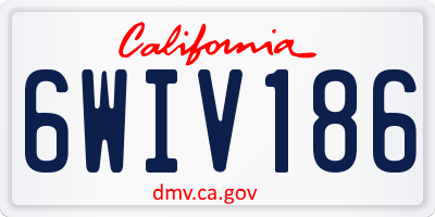 CA license plate 6WIV186