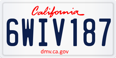 CA license plate 6WIV187