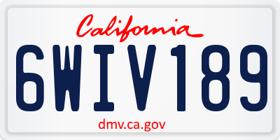 CA license plate 6WIV189
