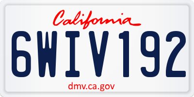 CA license plate 6WIV192