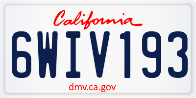 CA license plate 6WIV193