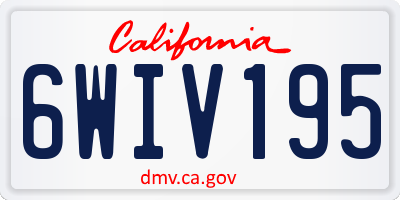 CA license plate 6WIV195