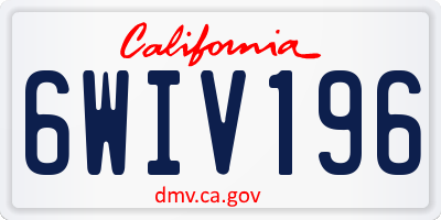 CA license plate 6WIV196