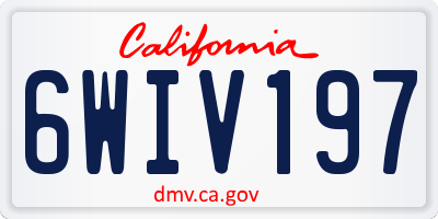 CA license plate 6WIV197