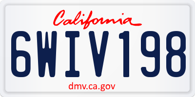 CA license plate 6WIV198