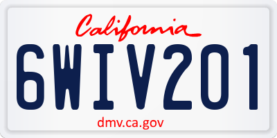CA license plate 6WIV201