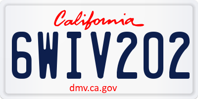 CA license plate 6WIV202