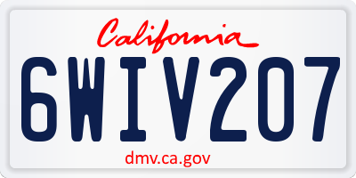 CA license plate 6WIV207