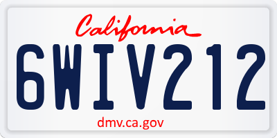 CA license plate 6WIV212