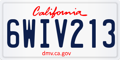 CA license plate 6WIV213