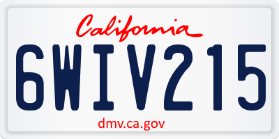 CA license plate 6WIV215