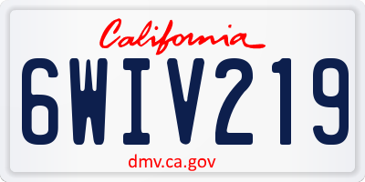 CA license plate 6WIV219