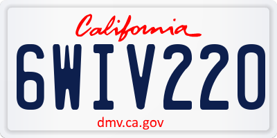 CA license plate 6WIV220