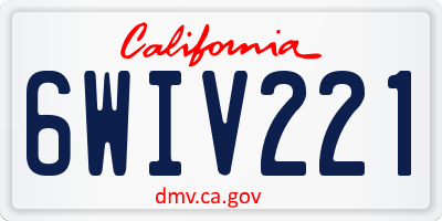 CA license plate 6WIV221