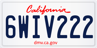 CA license plate 6WIV222