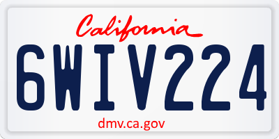 CA license plate 6WIV224