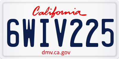CA license plate 6WIV225