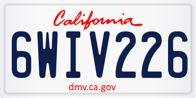 CA license plate 6WIV226