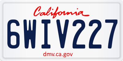CA license plate 6WIV227