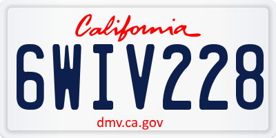 CA license plate 6WIV228