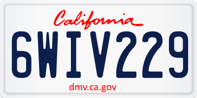CA license plate 6WIV229