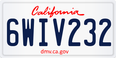 CA license plate 6WIV232