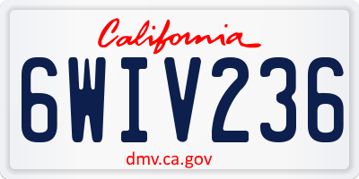 CA license plate 6WIV236