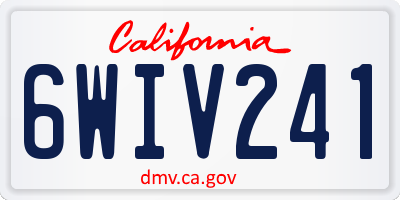 CA license plate 6WIV241