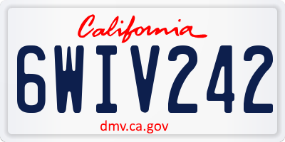 CA license plate 6WIV242