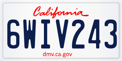 CA license plate 6WIV243