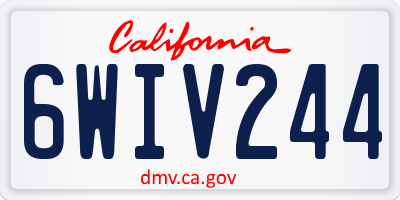 CA license plate 6WIV244