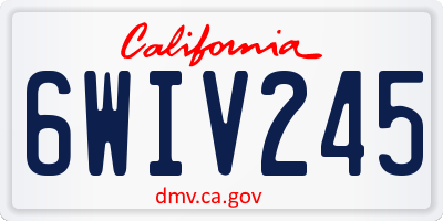 CA license plate 6WIV245
