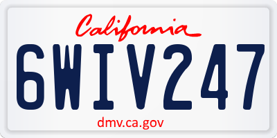 CA license plate 6WIV247