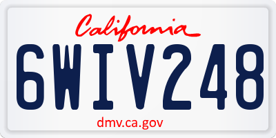 CA license plate 6WIV248