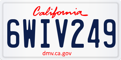 CA license plate 6WIV249