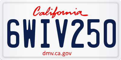 CA license plate 6WIV250