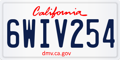 CA license plate 6WIV254