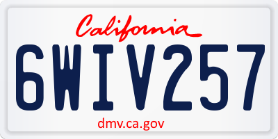 CA license plate 6WIV257