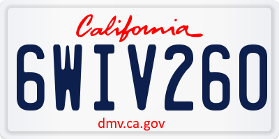 CA license plate 6WIV260