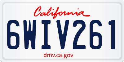 CA license plate 6WIV261