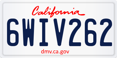 CA license plate 6WIV262