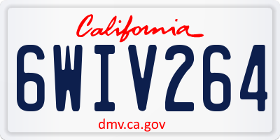 CA license plate 6WIV264