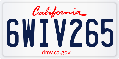 CA license plate 6WIV265