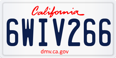 CA license plate 6WIV266