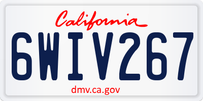 CA license plate 6WIV267